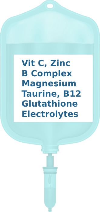 Vitamin C, Zinc, B Complex, Magnesium, Taurine, B12 Glutathione Electrolytes