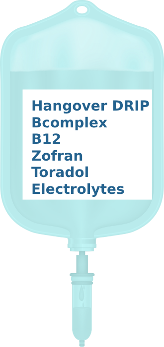 Hangover Drip with B Complex, Zofran, Toradol Electrolytes