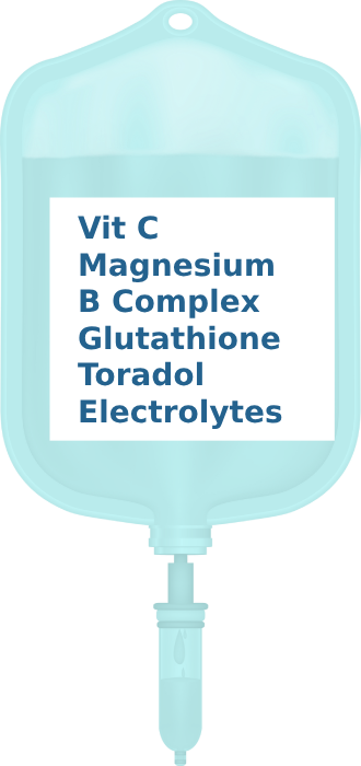 Drip: Vitamin C Magnesium B complex, Glutathione, Toradol Electrolytes